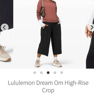 Lululemon Athletica Dream Om High Rise Wide Leg Crop Pants Est Size‎ 8